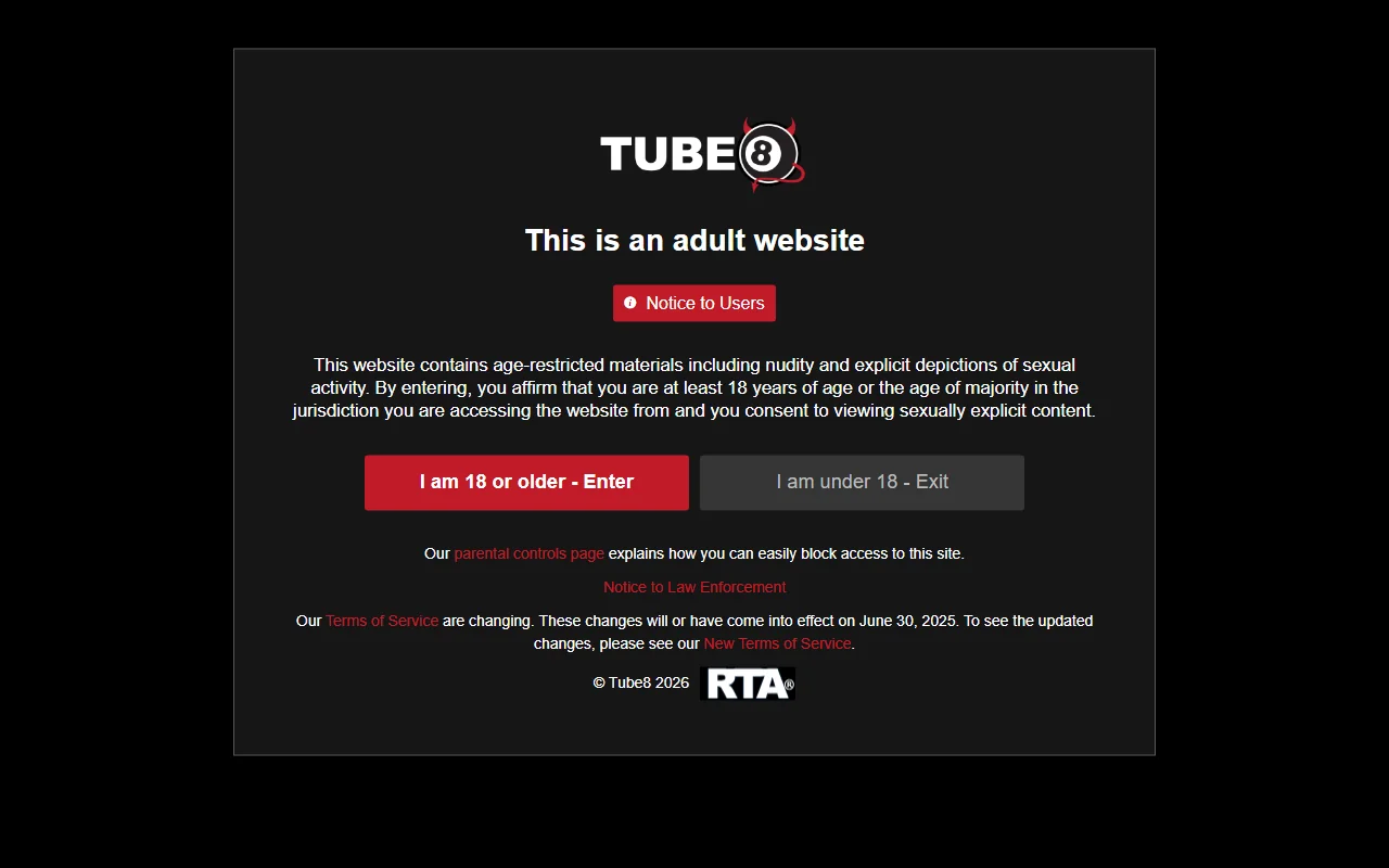 Screenshot: Tube8 Screenshot of Tube8