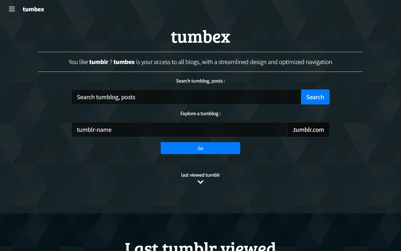 Screenshot: Tumbex Screenshot of Tumbex